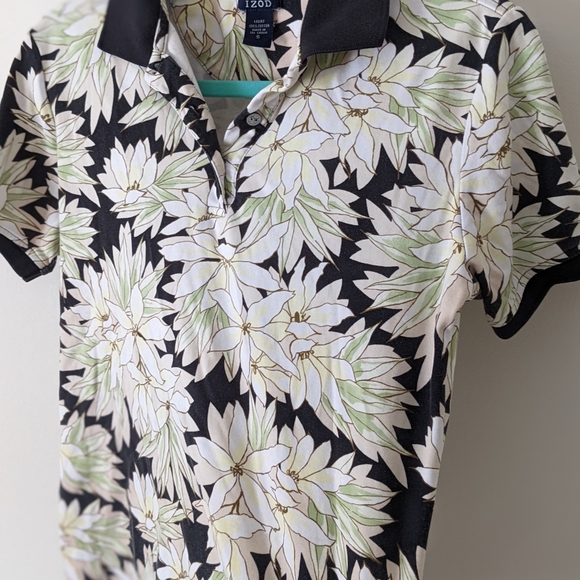 Izod Ladies Hawaiian Floral Print Polo Shirt - Picture 4 of 10